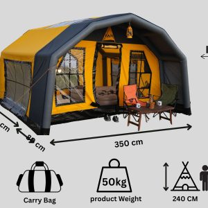 Arena Model Inflatable Tent 9.8 m² | For 6-8 People | 5 Seasons Yellow Color